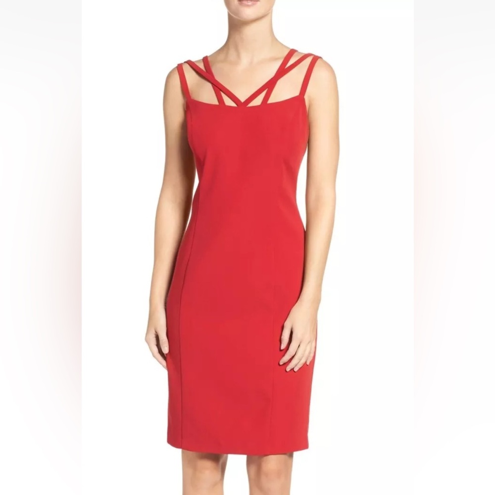 Laundry by Shelli Segal red crepe strappy dress. NWT. Retail 148‎